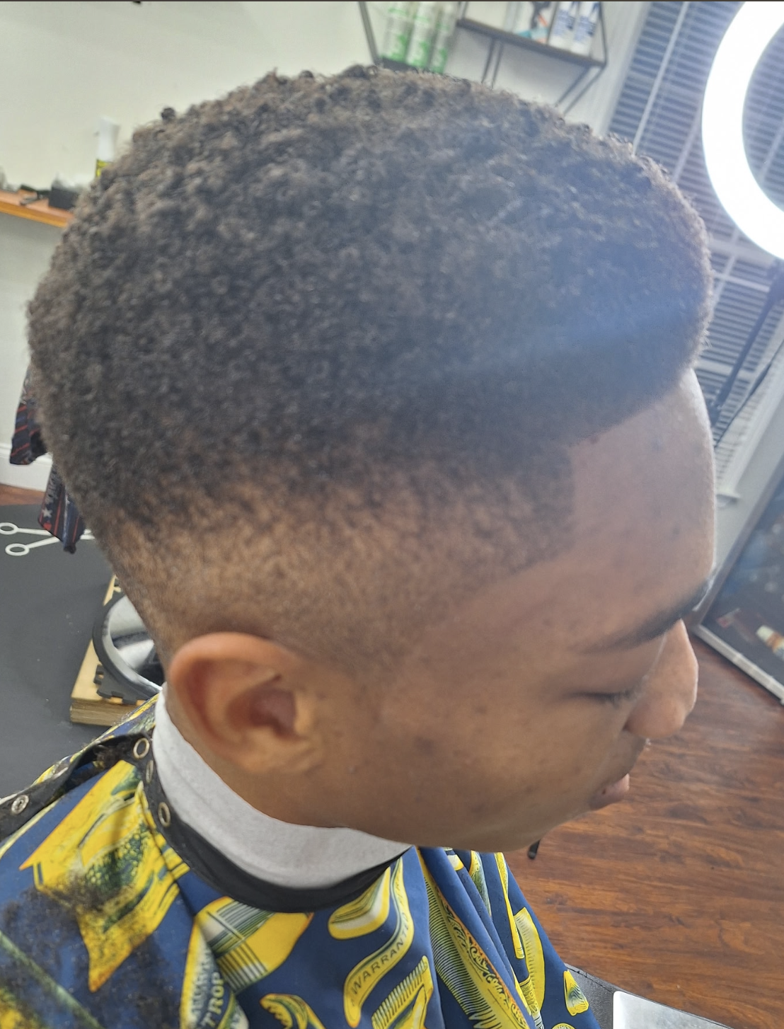 Barbershop haircut close-up in Conyers, GA